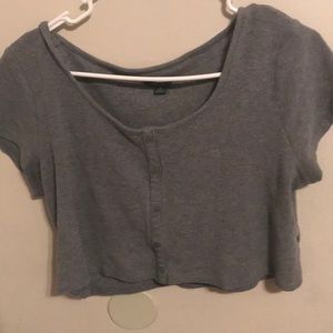 Gray crop top